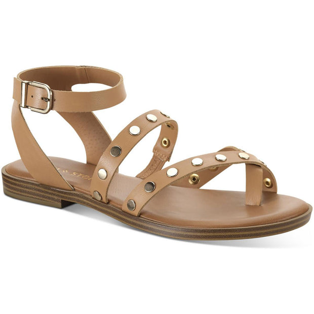 Studleyy Womens Faux Leather Thong Strappy Sandals