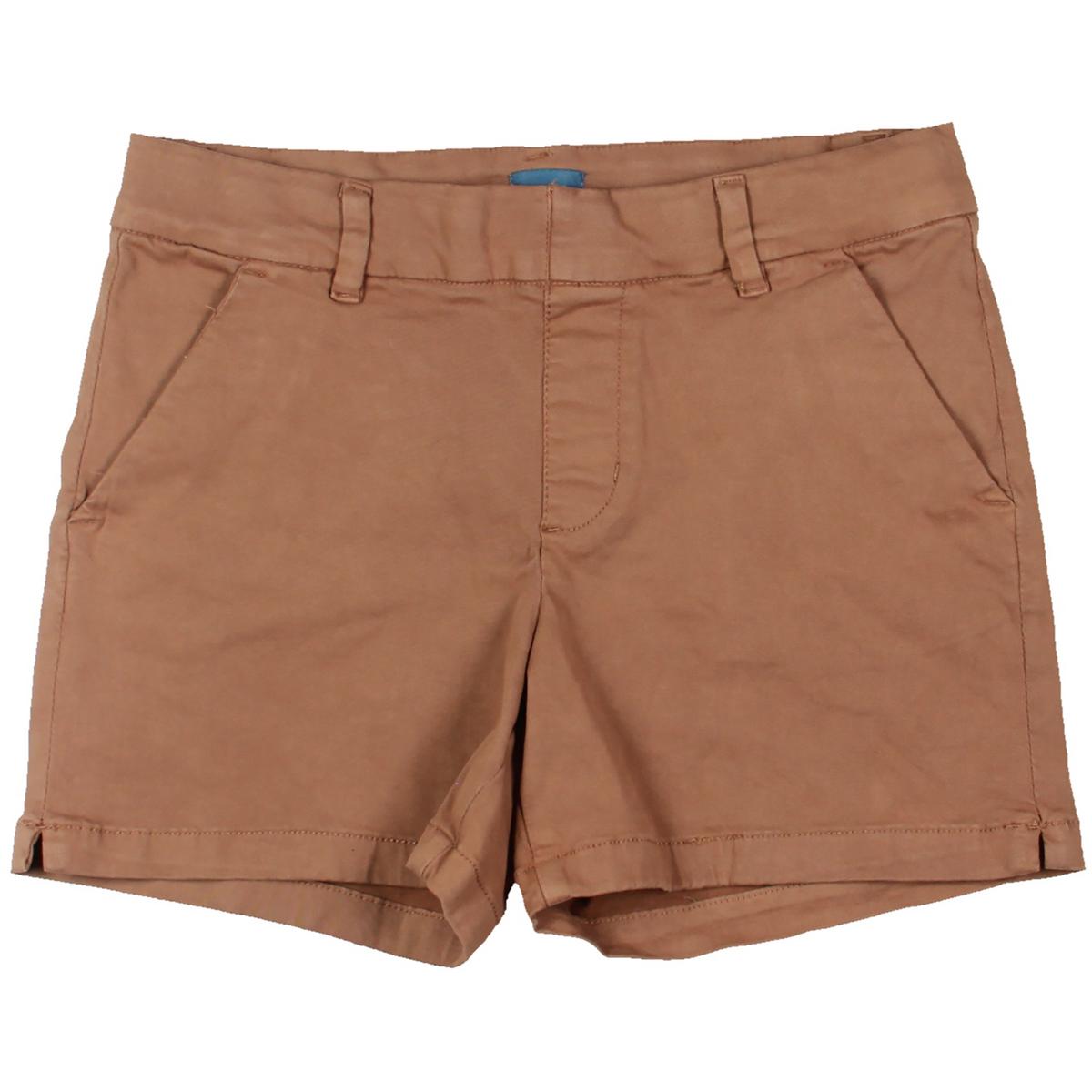 Maddie Womens Pocket Mid Rise Casual Shorts Regular 2 (XS) Tobacco
