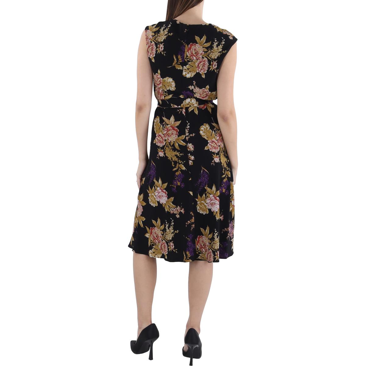 Womens Floral Print Knee-Length Mini Dress