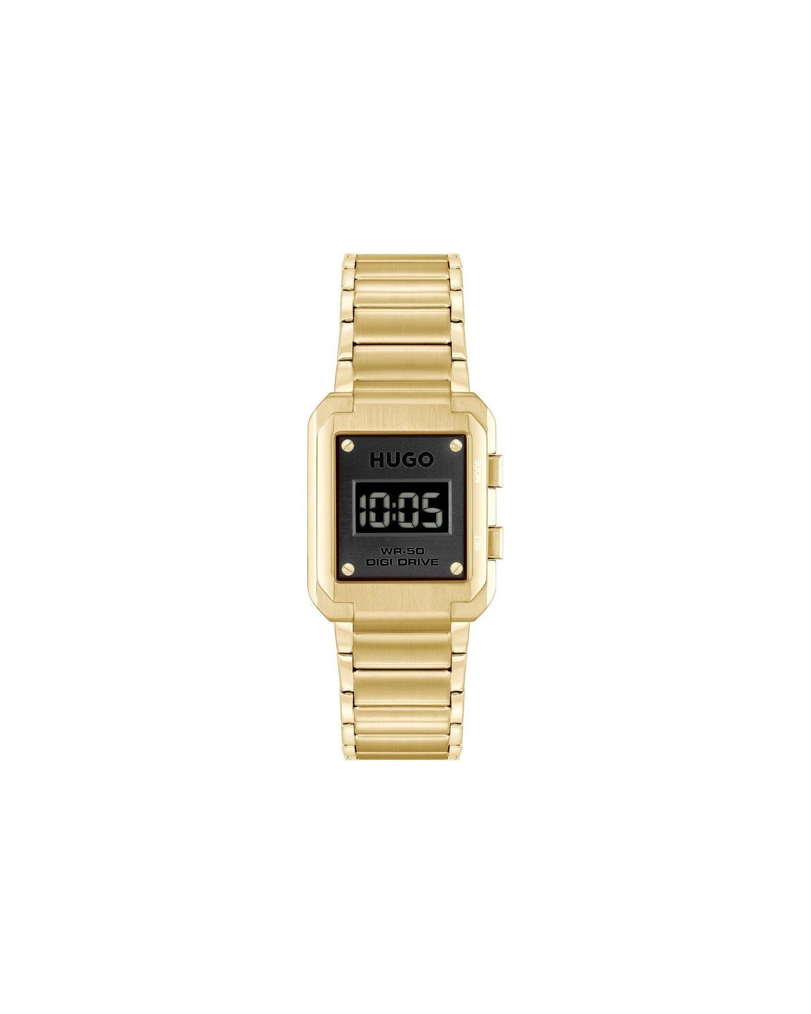 Hugo Boss Digi Drive WR50 Digital Watch Unisex Gold Unisex Watches