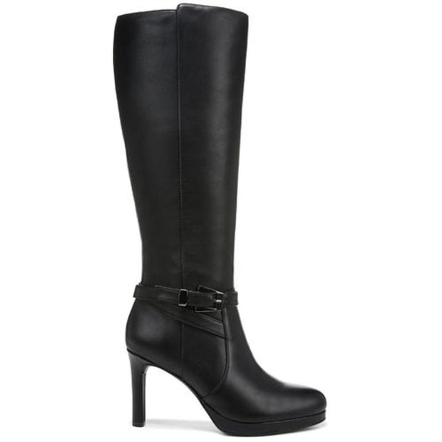 Taelynn Womens Zipper Leather Knee-High Boots