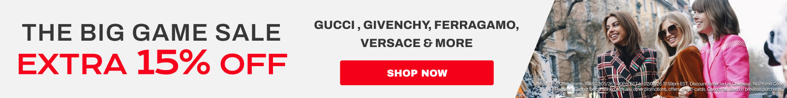 BIG GAME SALE 15 PERCENT OFF