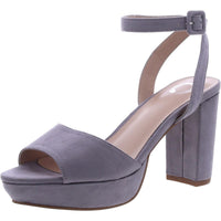 Womens Faux Suede Buckle Ankle Strap