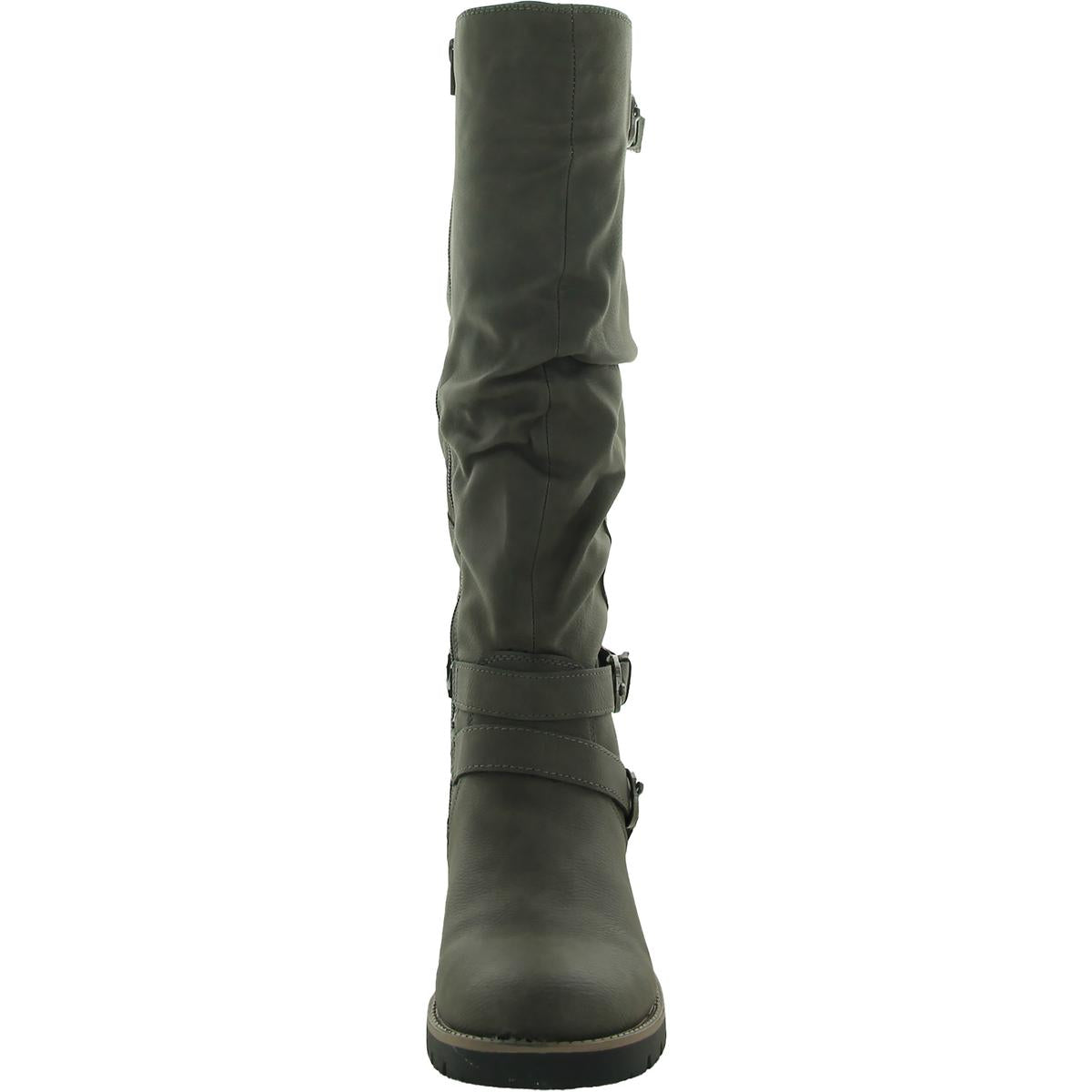 Brinley Womens Faux Leather Tall Knee-High Boots