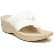 Dazzle Me Womens Embellished Wedge Thong Sandals
