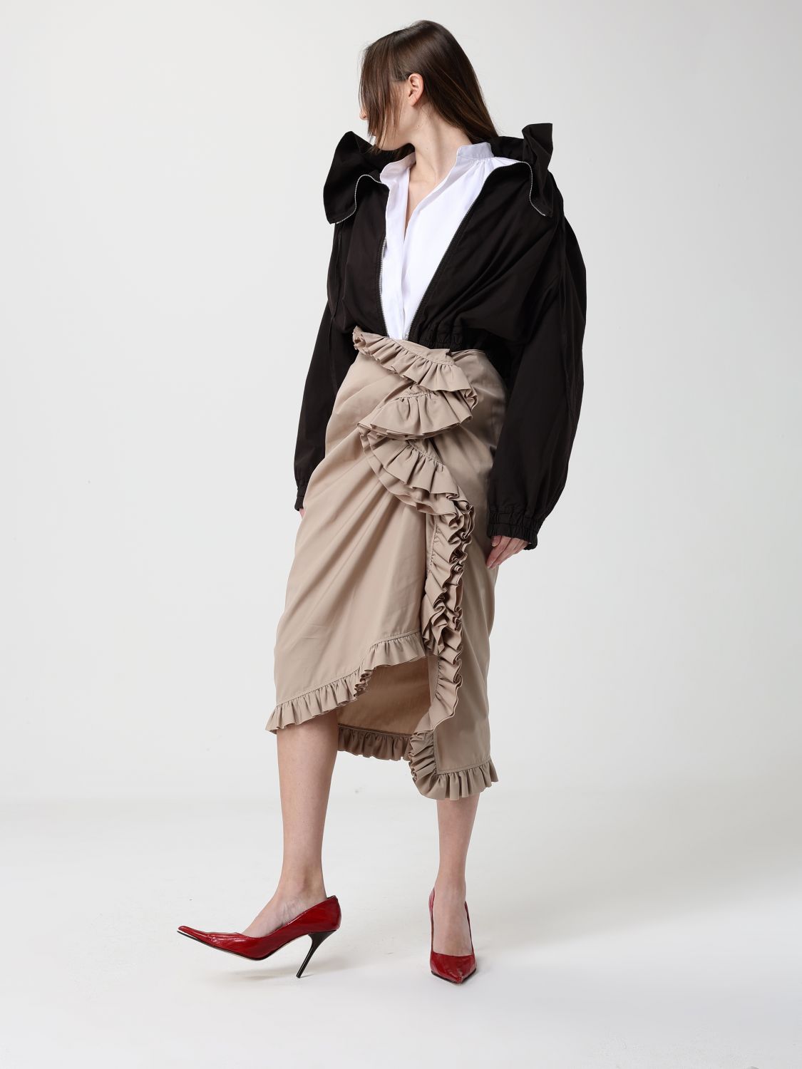 Dries Van Noten Dries Van Noten Women Cotton Blend Ruffled Jacket
