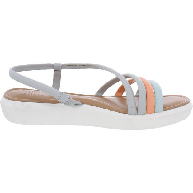 Hobby Womens Strappy Square Toe Wedge Sandals