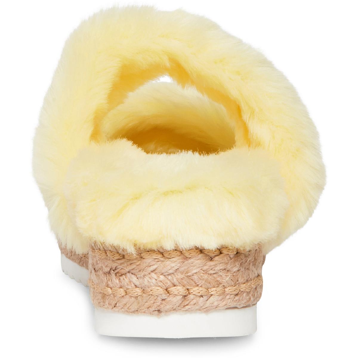 Katana Womens Faux Fur Open Toe Platform Sandals
