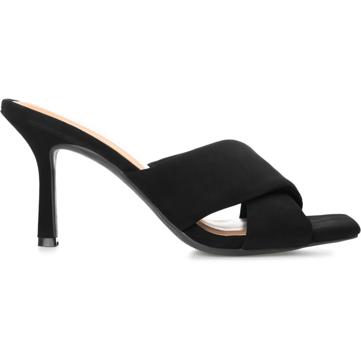 Oppal Womens Faux Suede Square Toe Heels