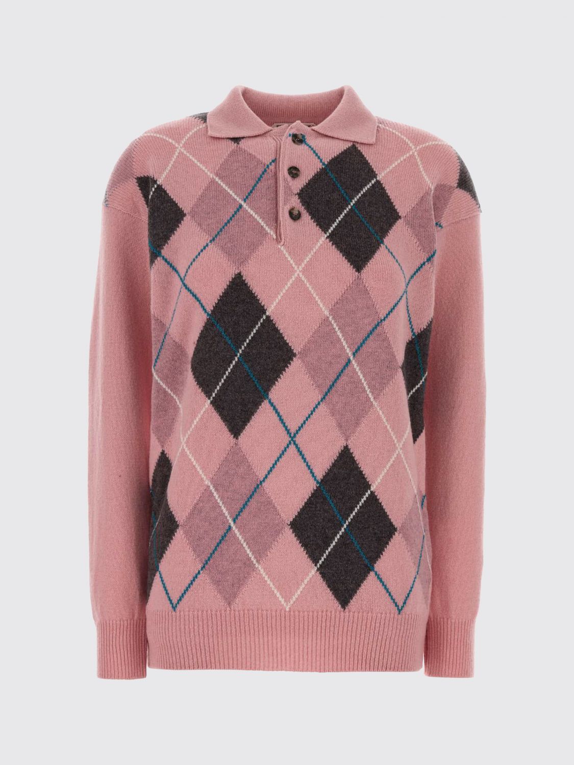 Jw Anderson Women Pink Wool Polo Shirt