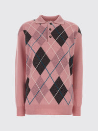 Jw Anderson Women Pink Wool Polo Shirt
