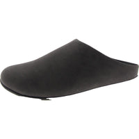 Shove Mule Mens Leather Slip On Mule Slippers Black