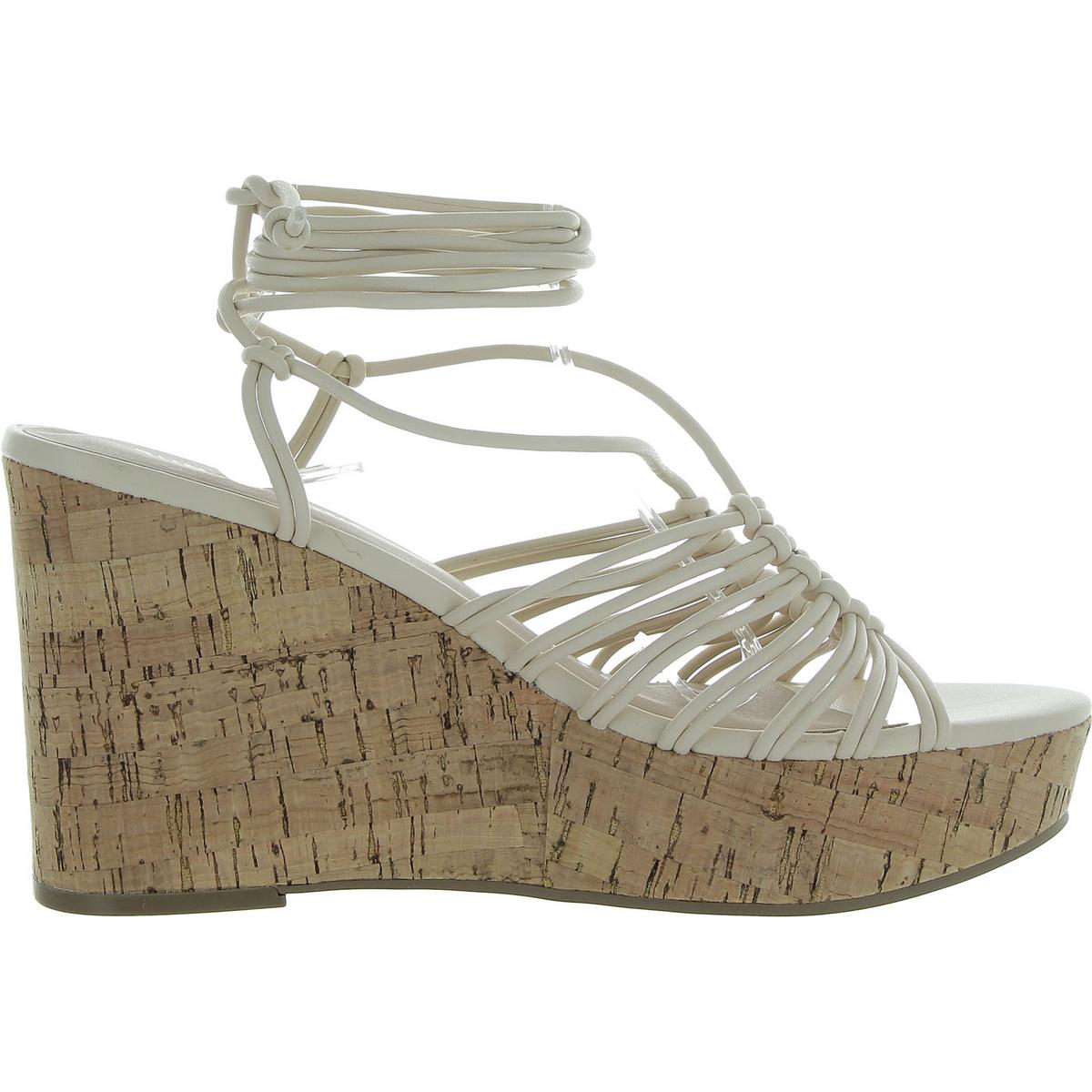 Tillyyp Womens Faux Leather Heeled Wedge Sandals