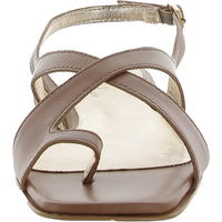 Nikki Womens Leather Ankle Strap Slingback Sandals