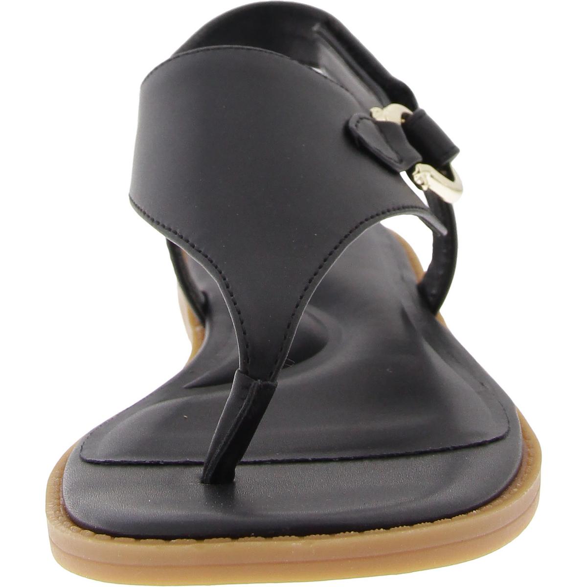 Womens Faux Leather Thong Ankle Strap