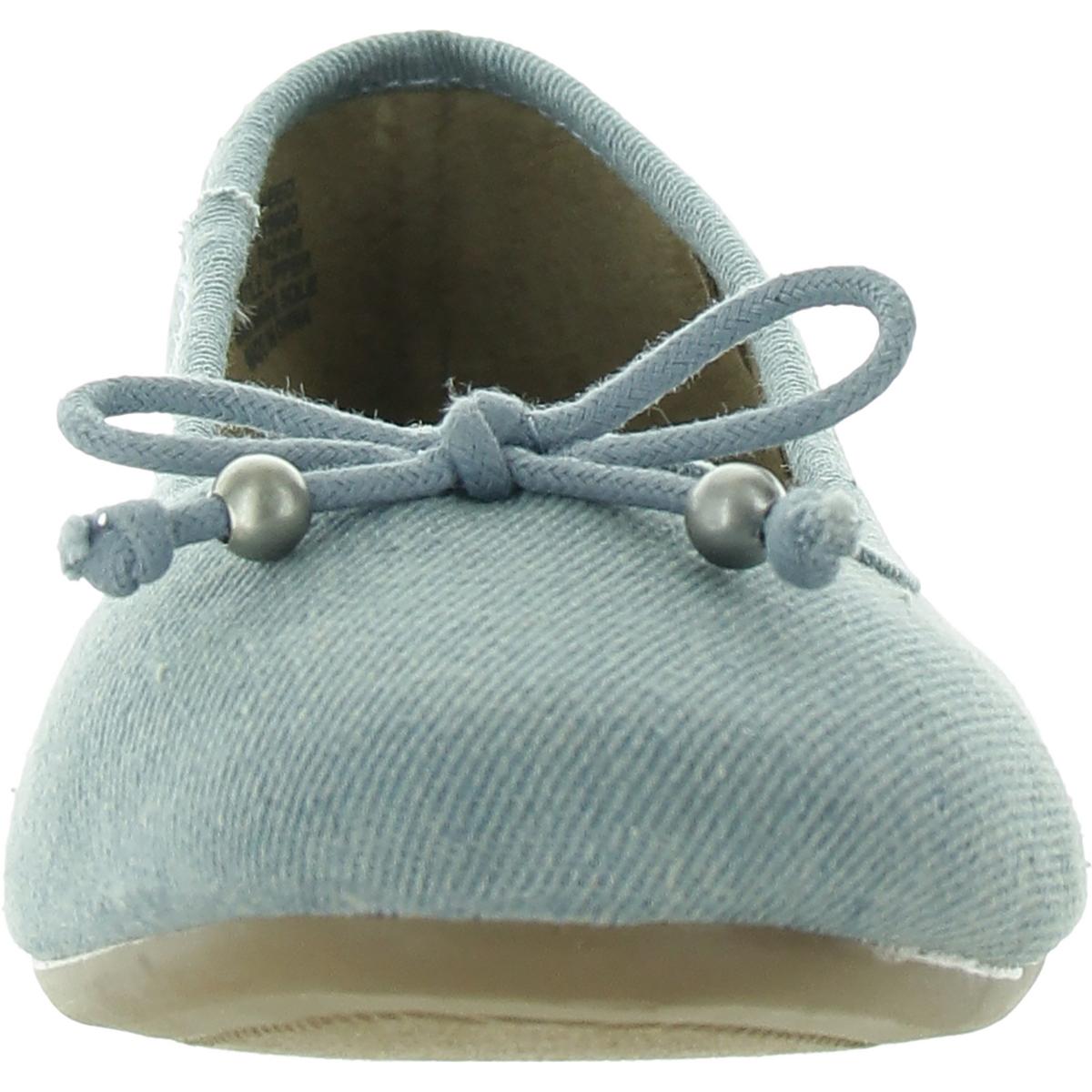 MONAEE Womens Bow Denim Ballet Flats