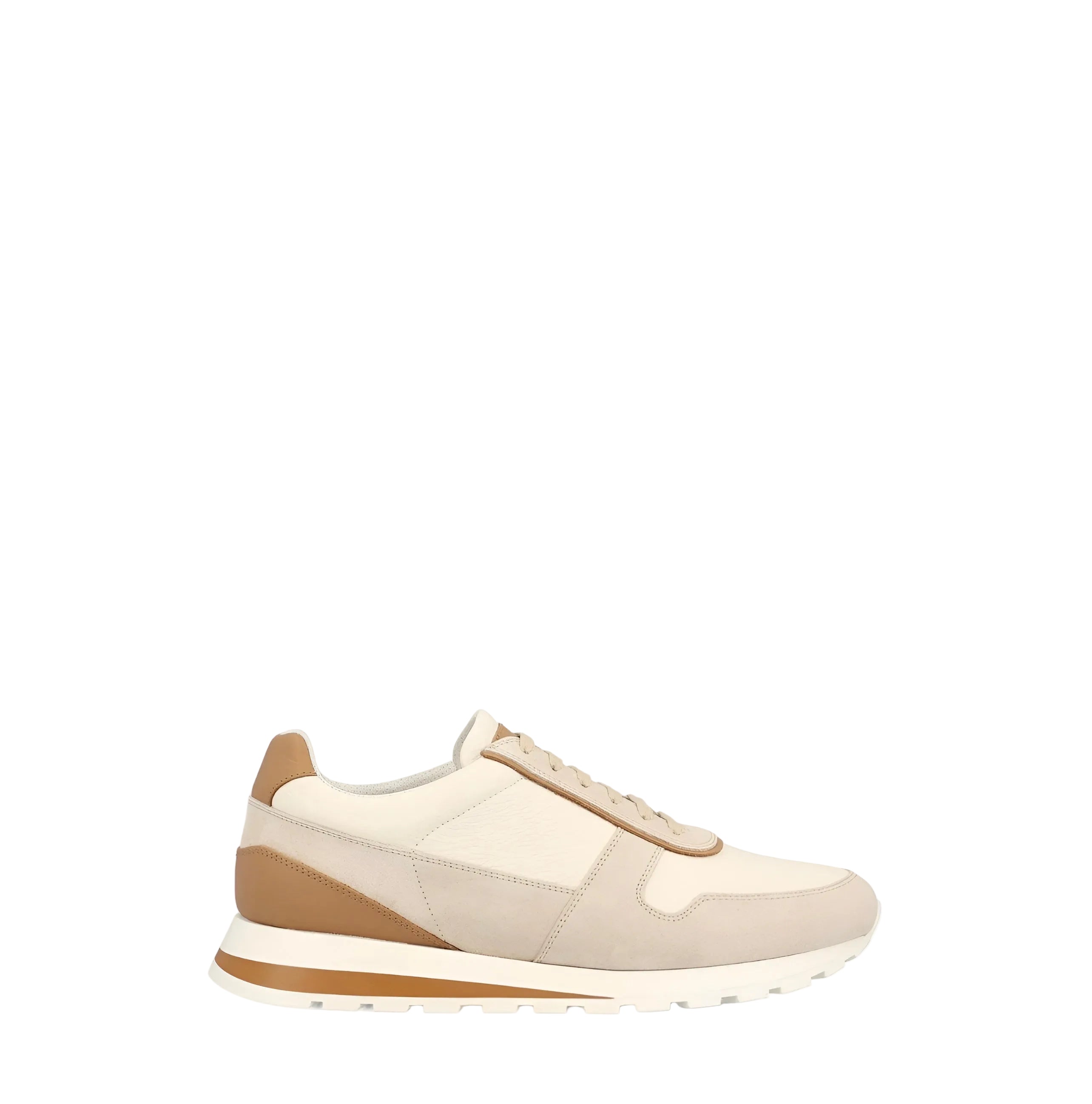 Brunello Cucinelli Mens Sneakers In Brown and White