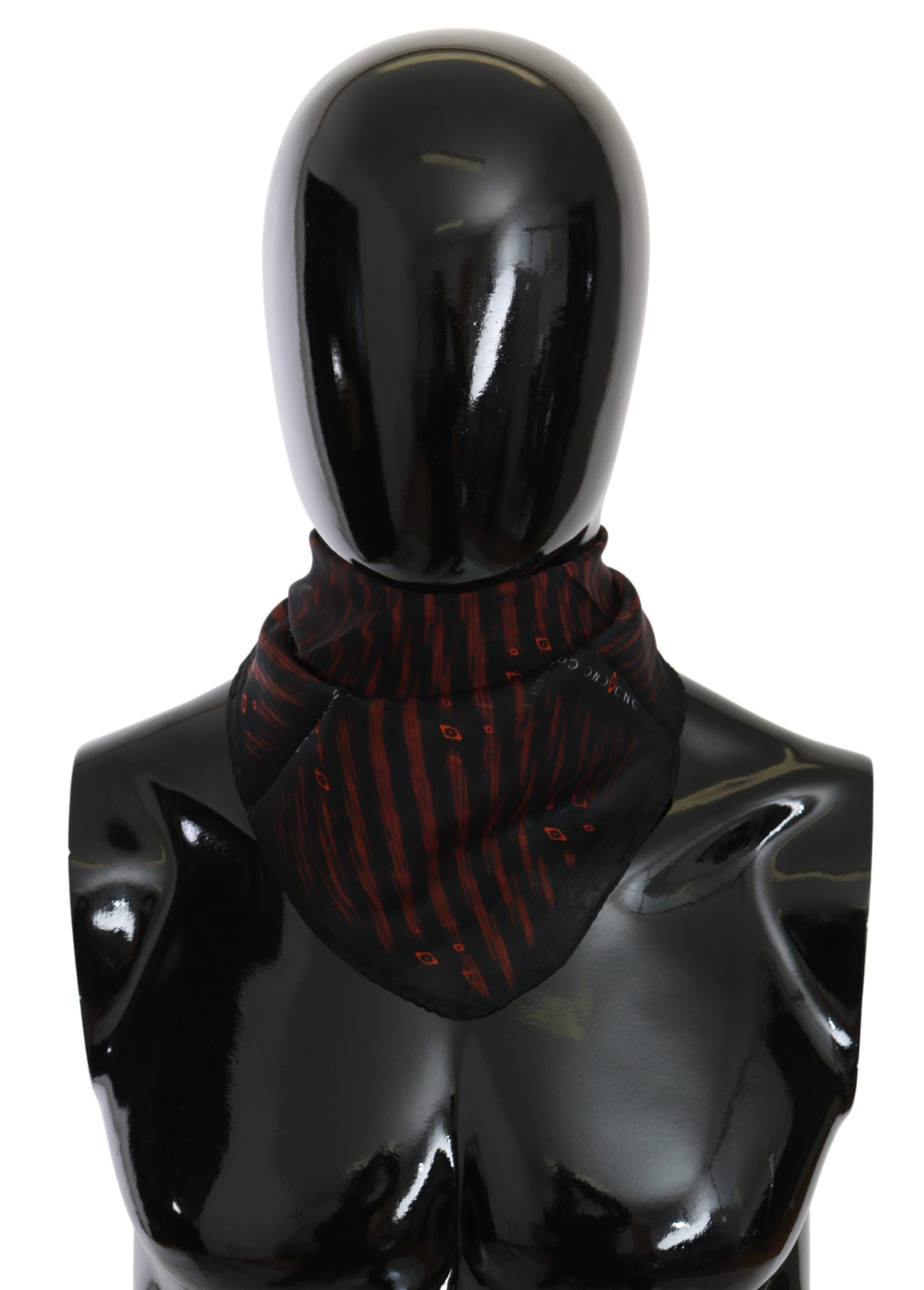 Costume National Elegant Silk Scarf Bandana Hat in Black Women's Orange