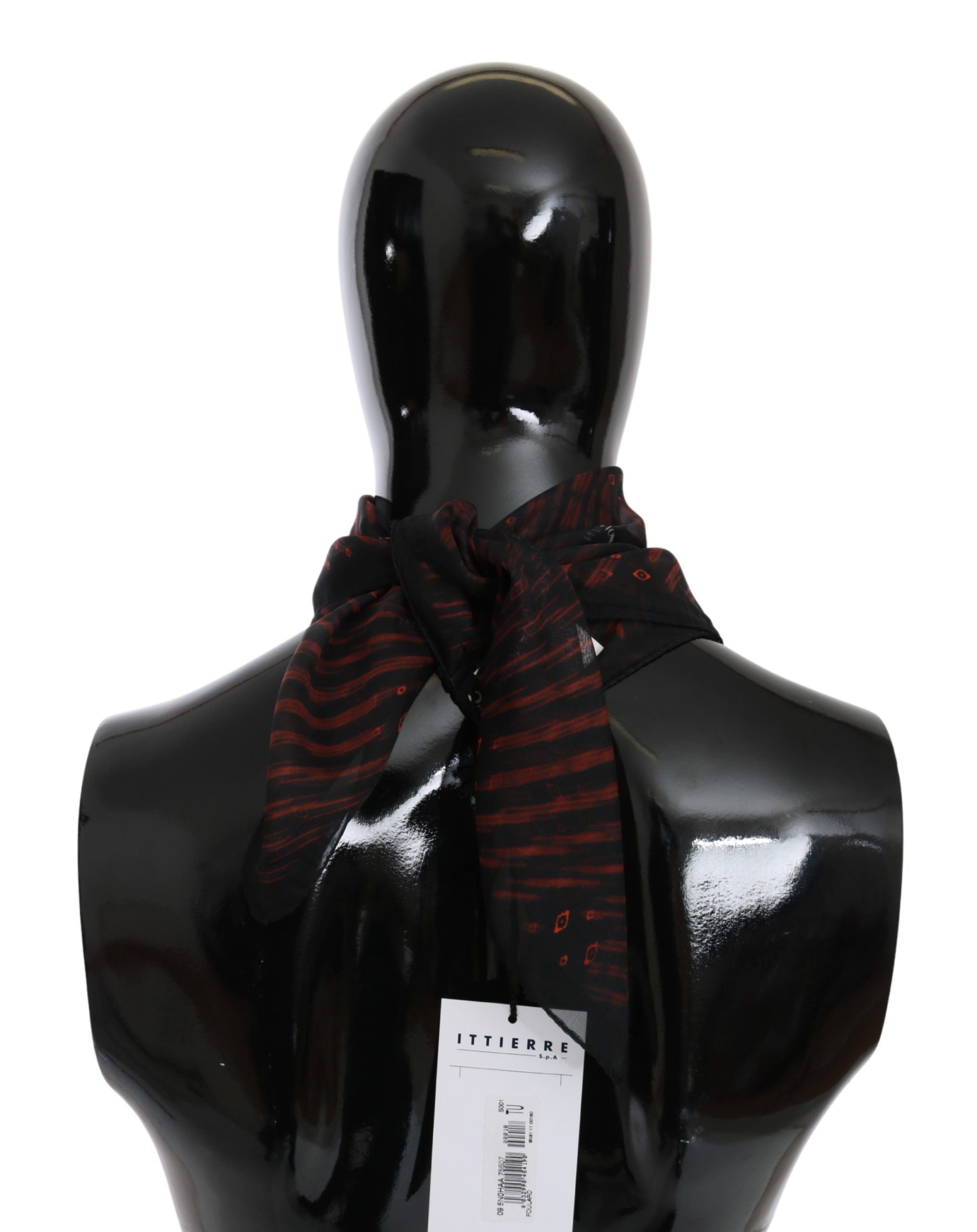 Costume National Elegant Silk Scarf Bandana Hat in Black Women's Orange