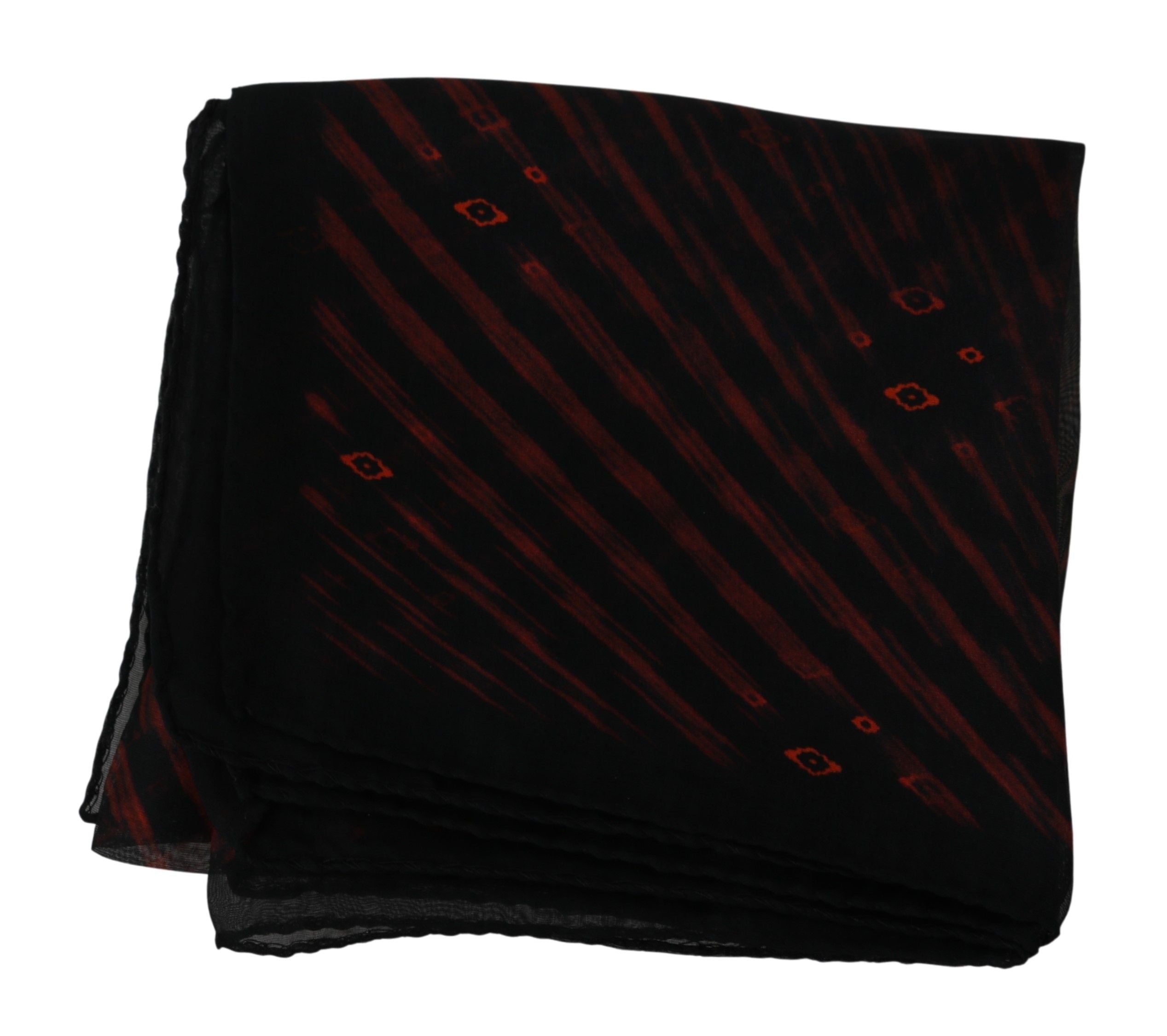 Costume National Elegant Silk Scarf Bandana Hat in Black Women's Orange