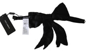 Dolce & Gabbana Silver Crystal Beaded Sequined 100% Silk Catwalk Necklace Women's Bowtie