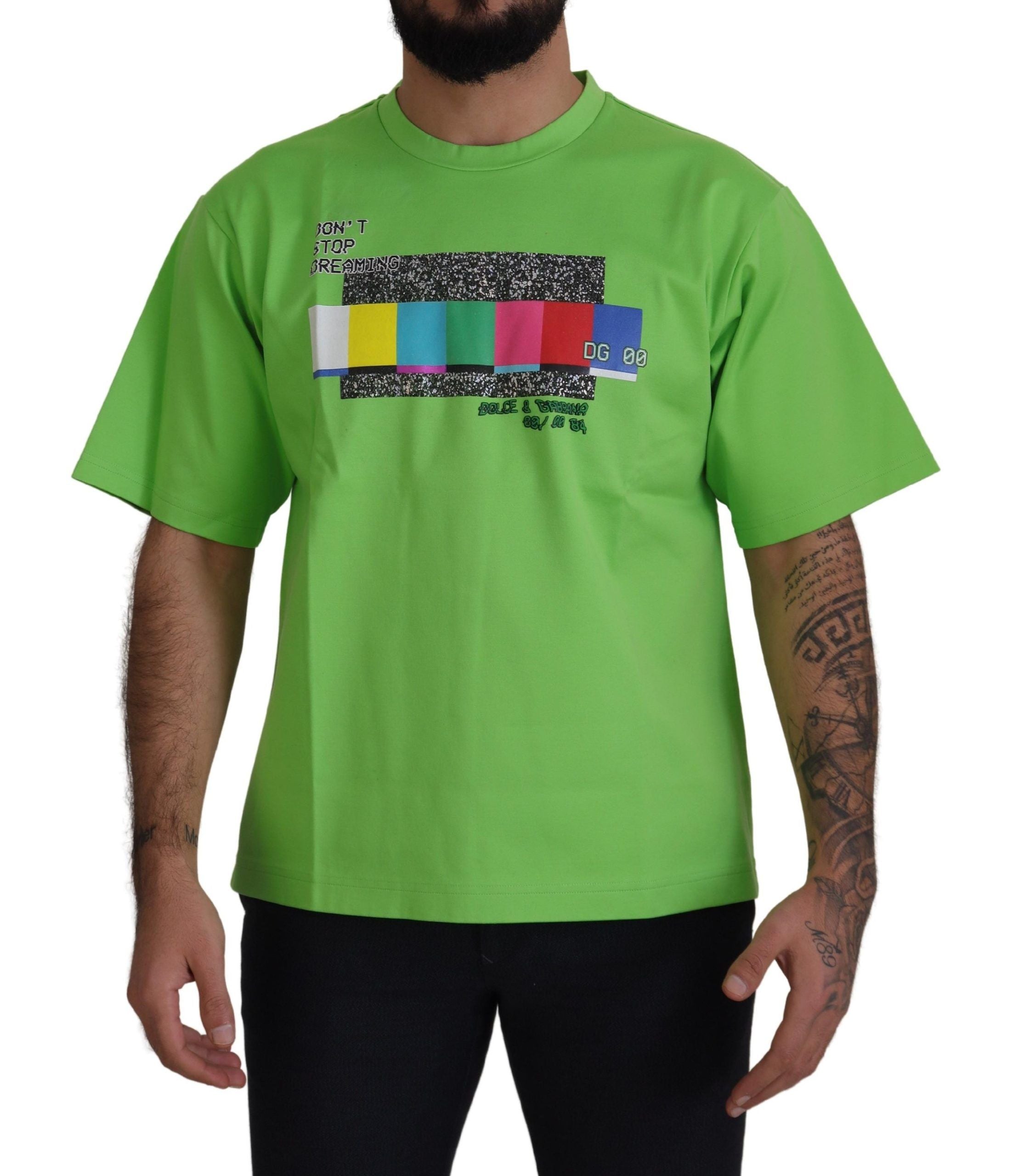 Dolce & Gabbana Green Cotton DG CHANNEL Top Men's T-shirt2