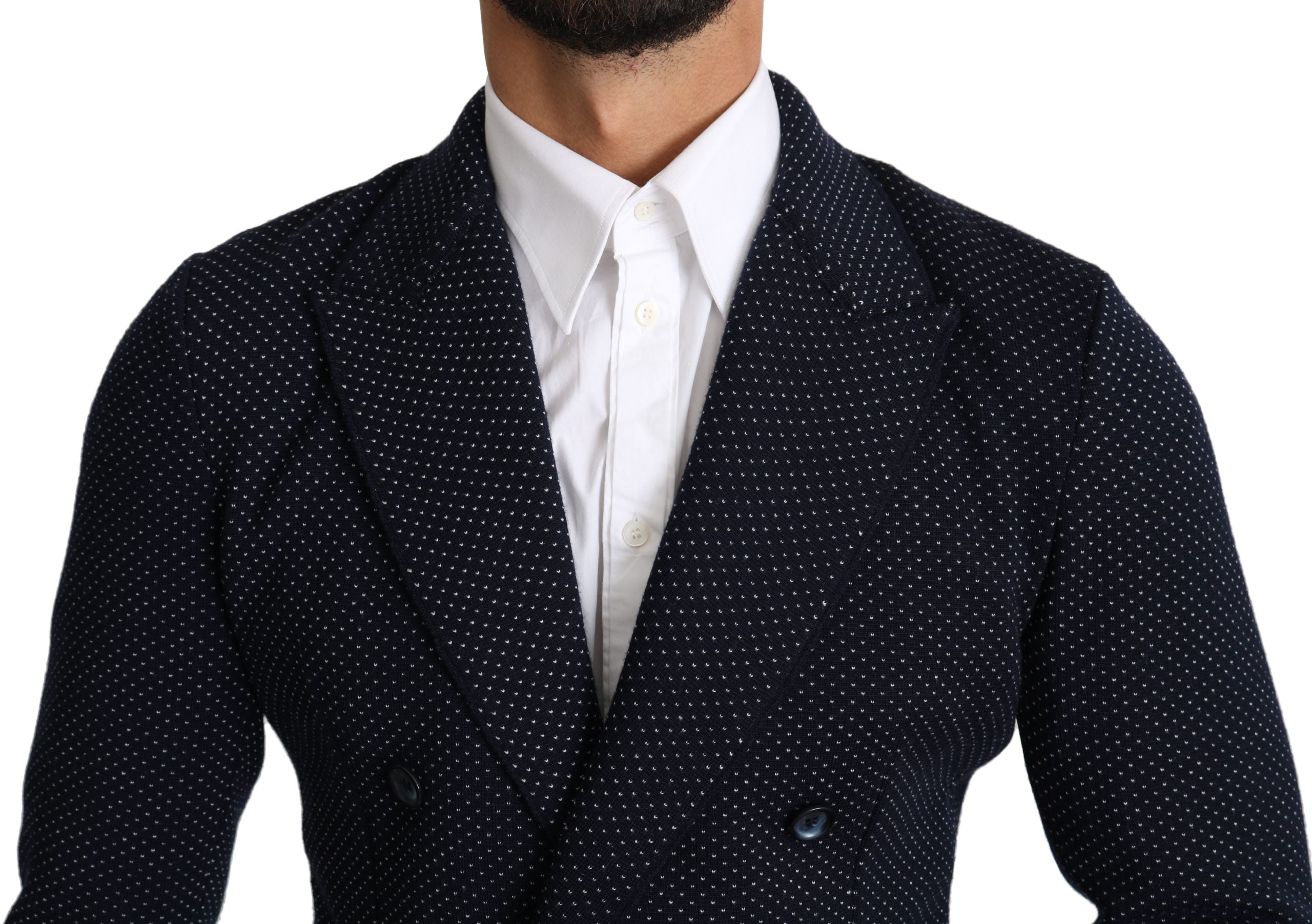 Dolce & Gabbana Dark Dotted Double Breasted Coat Blazer