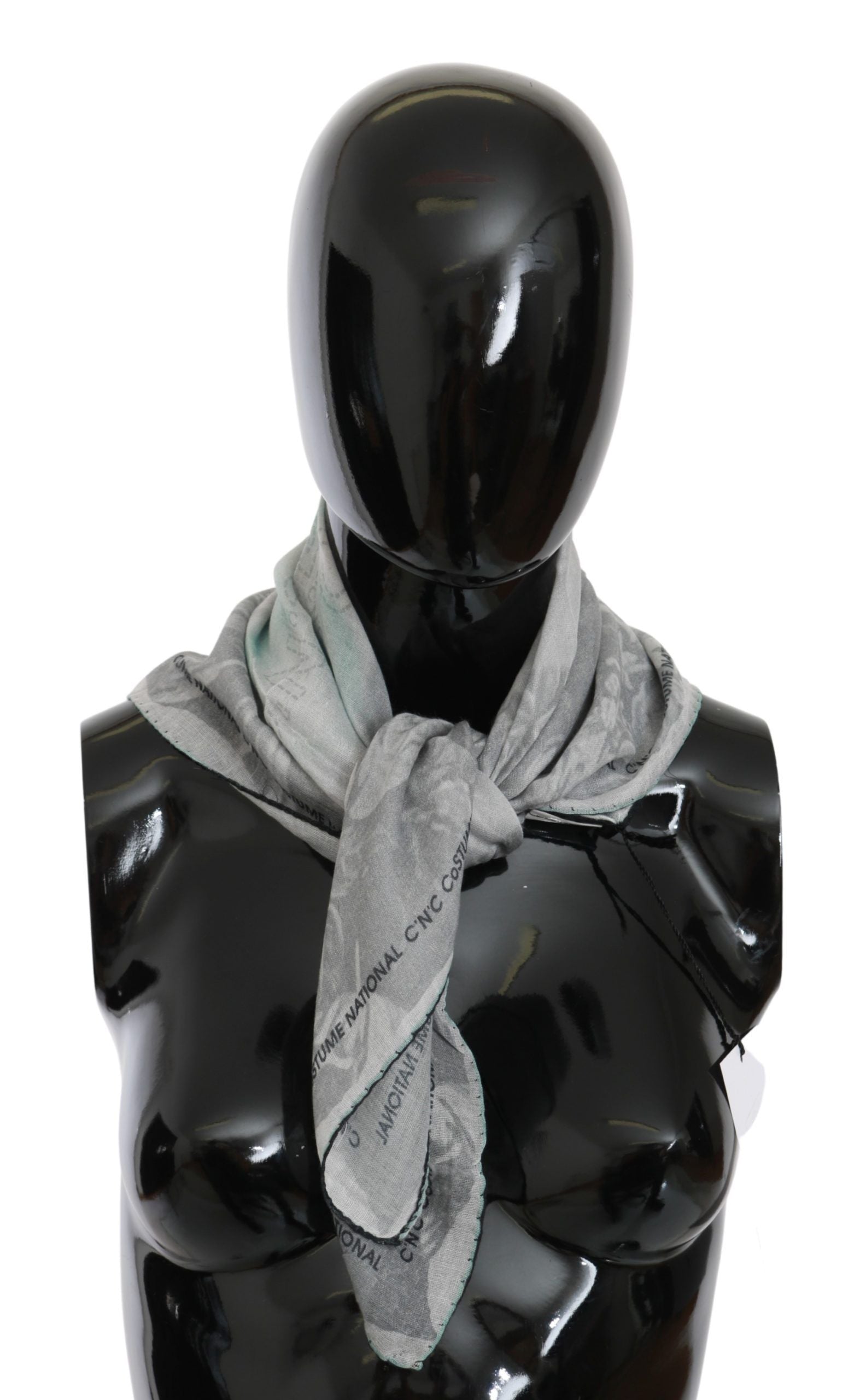 Costume National Elegant Gray Silk Scarf for Women's Women