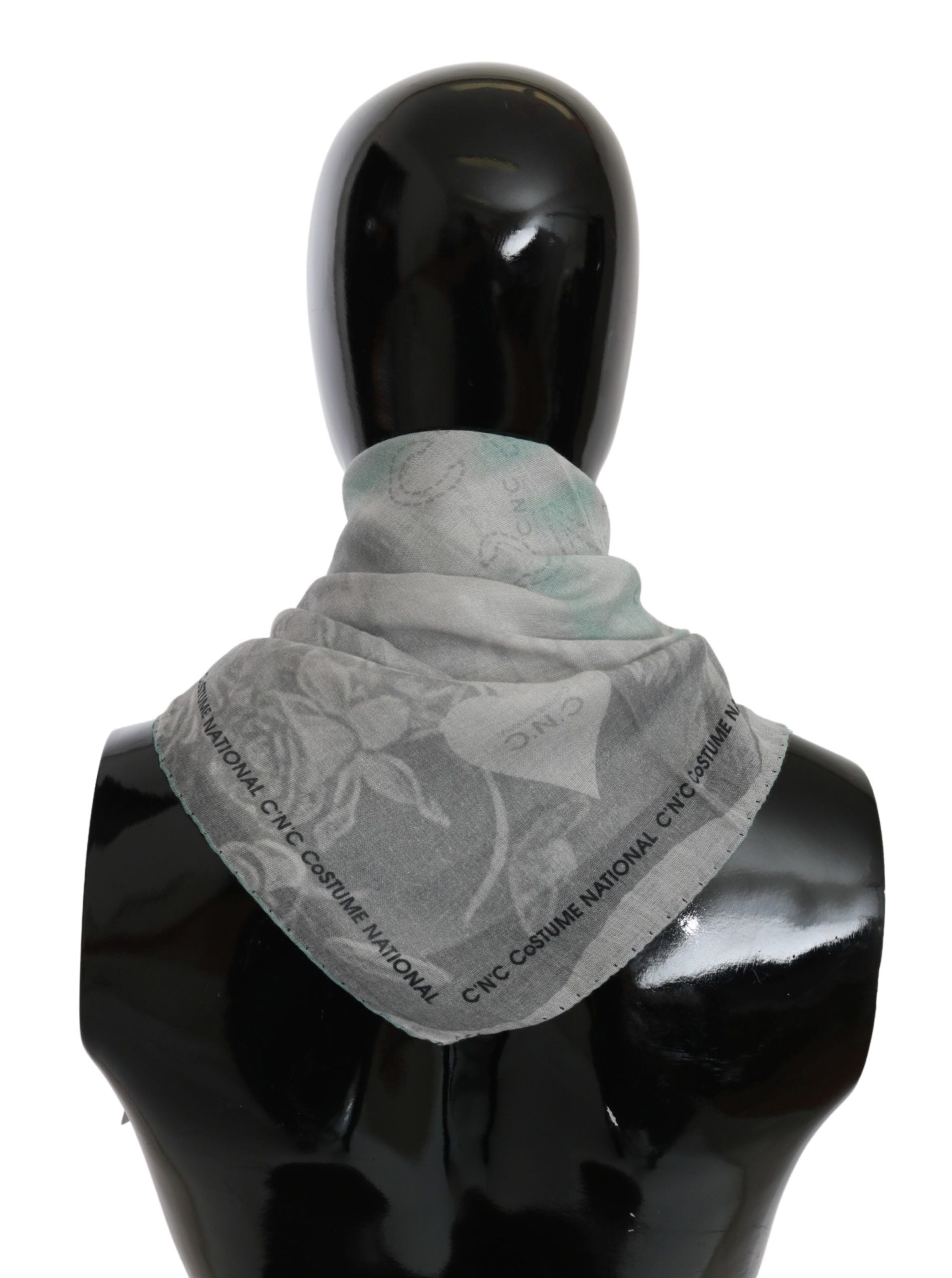 Costume National Elegant Gray Silk Scarf for Women's Women