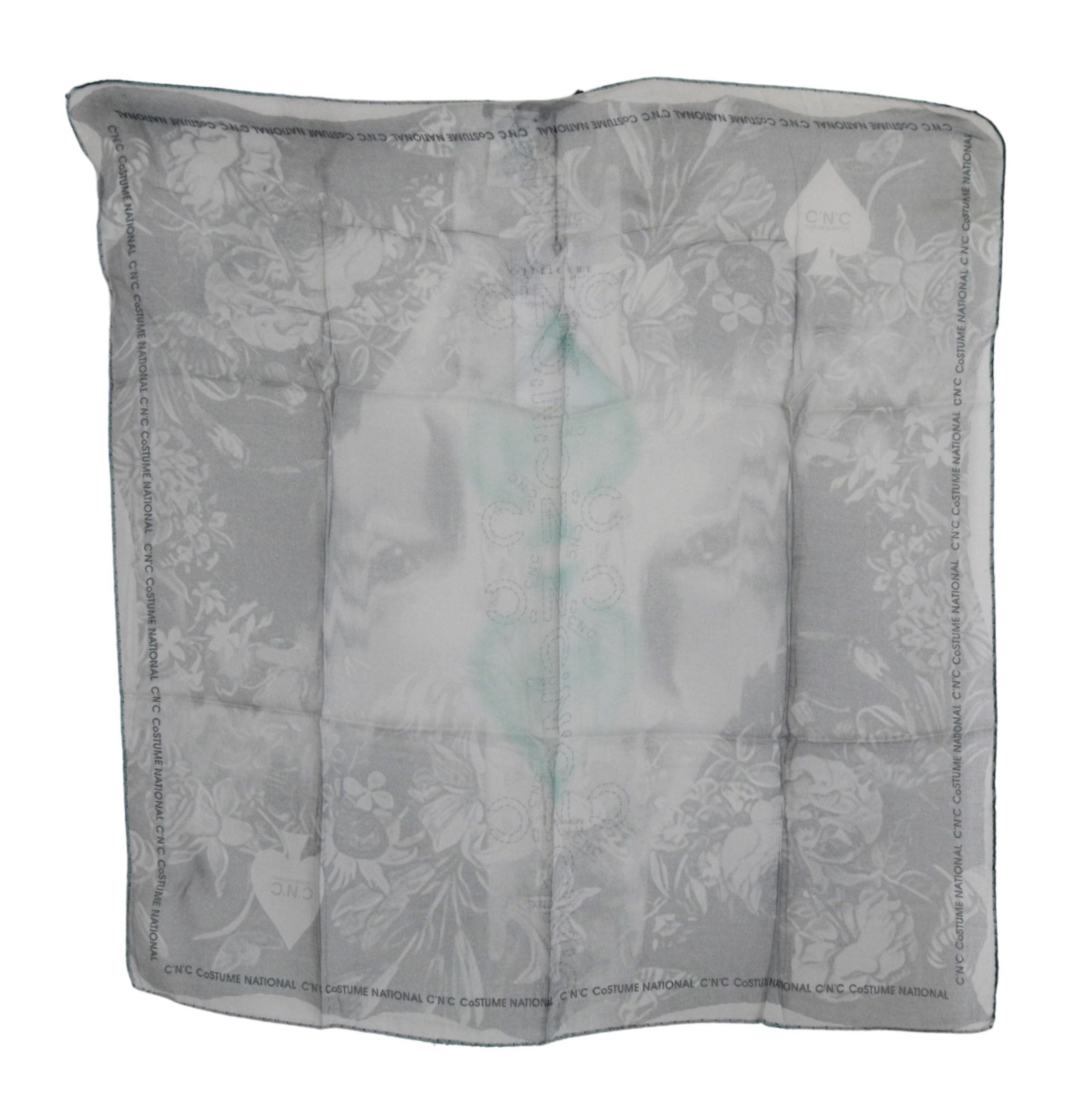 Costume National Elegant Gray Silk Scarf for Women's Women