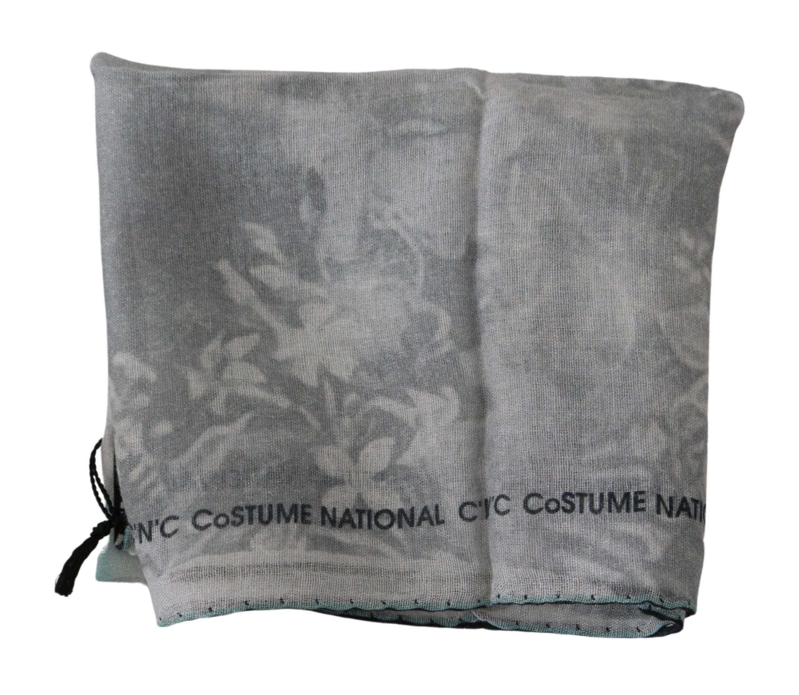 Costume National Elegant Gray Silk Scarf for Women's Women