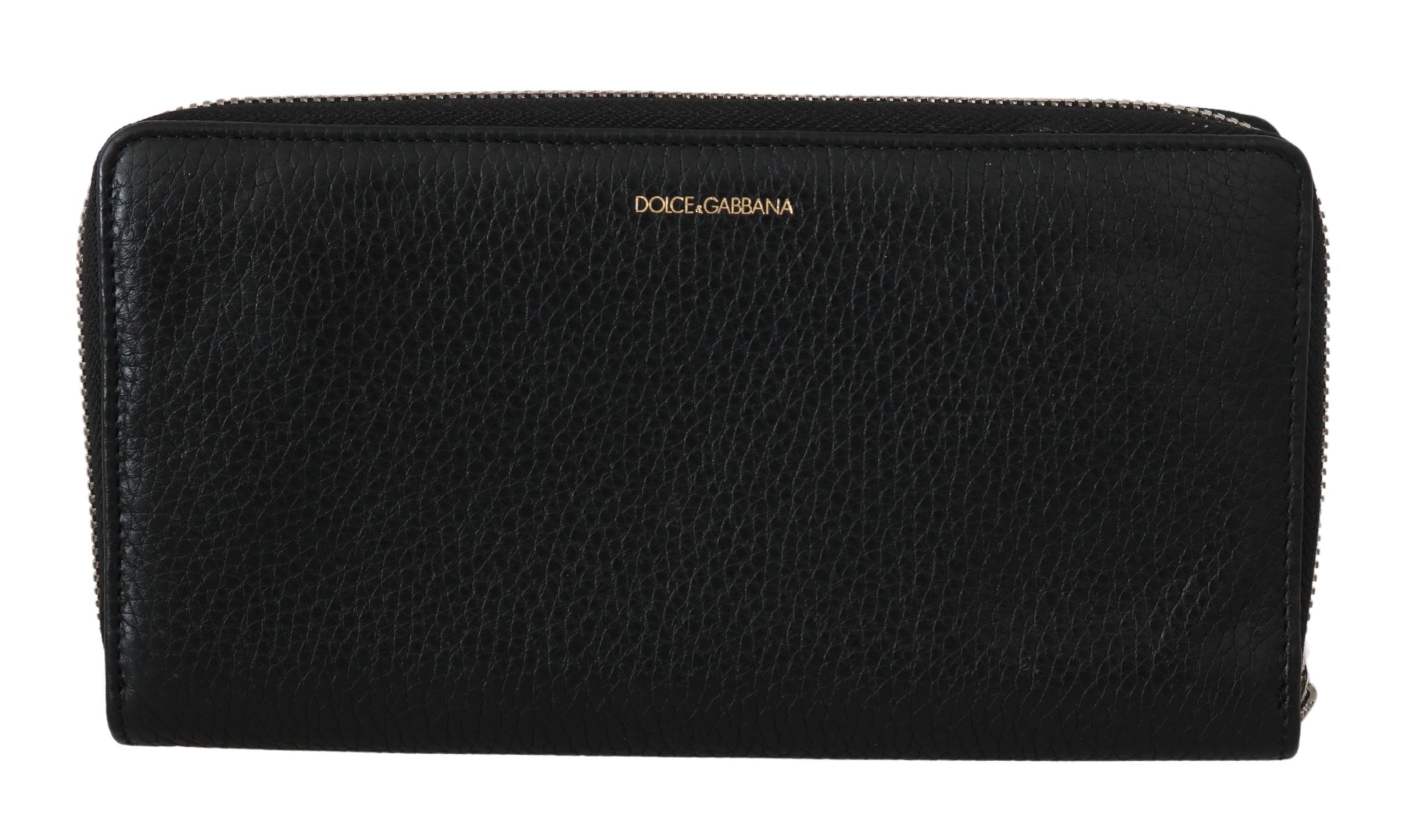 Dolce & Gabbana Elegant Black Leather Zip Continental Men's Wallet