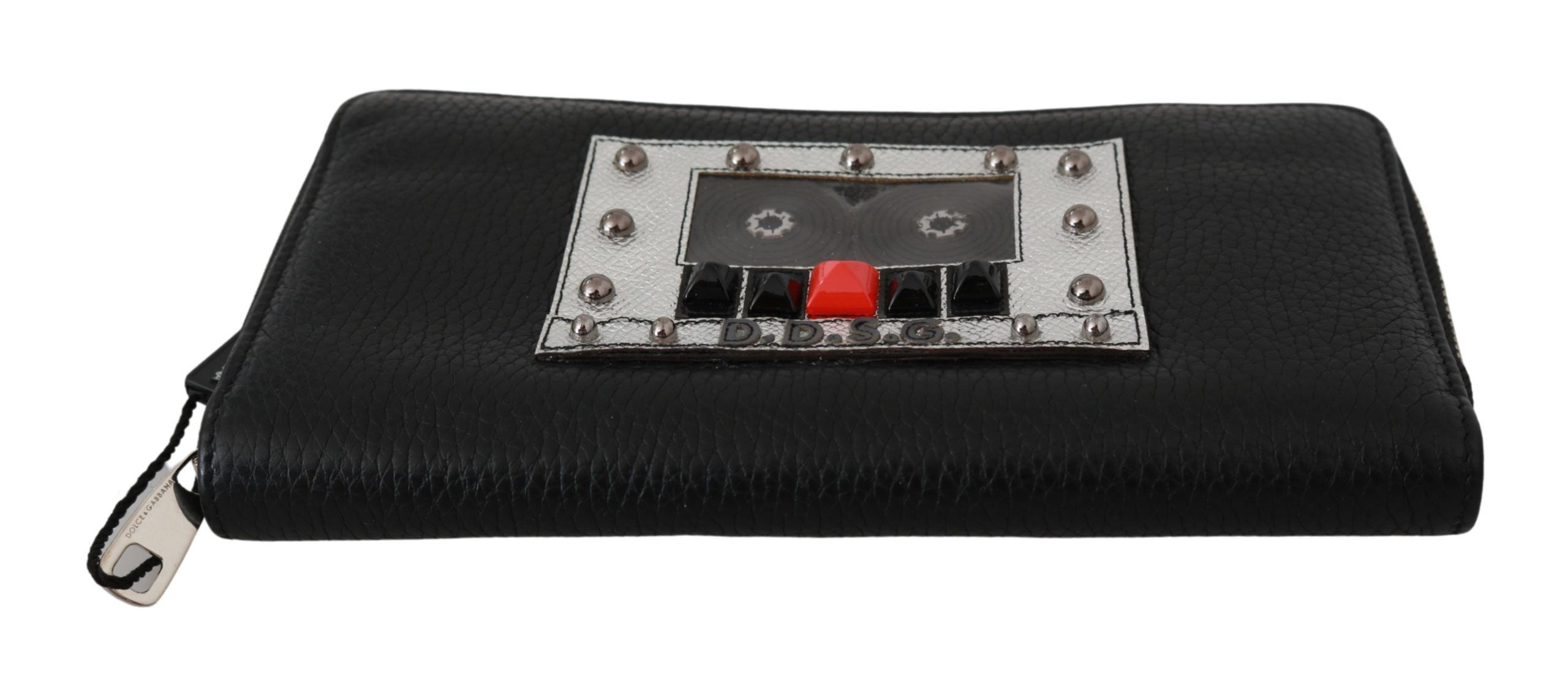 Dolce & Gabbana Elegant Black Leather Zip Continental Men's Wallet