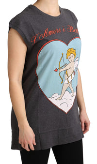 Dolce & Gabbana Elegant Gray Cotton Cap Sleeve Women's Tee4
