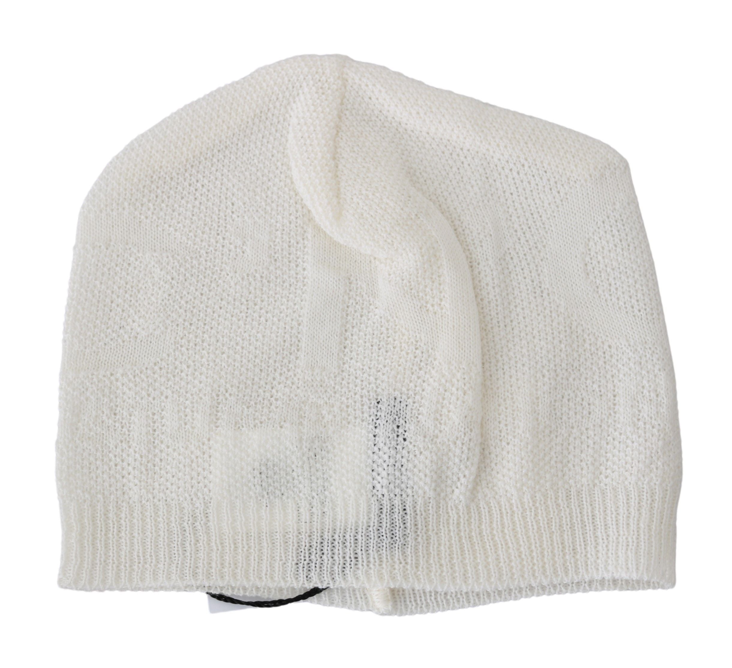 Costume National Elegant White Wool Blend Beanie Men's Hat