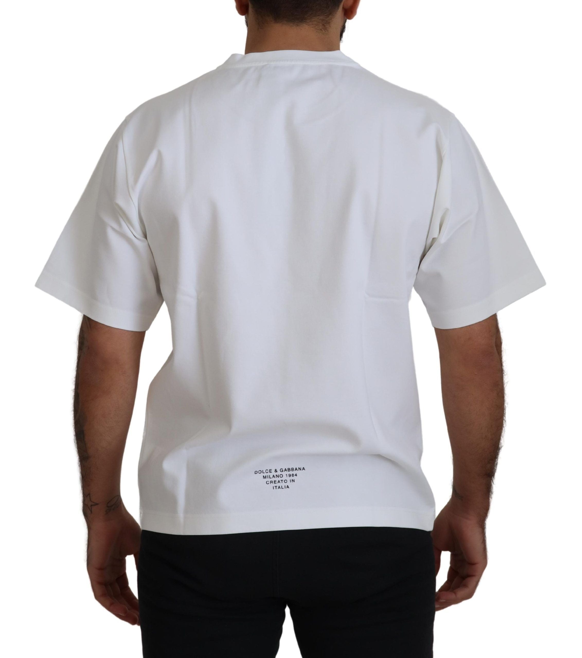 Dolce & Gabbana Timeless White Logo Crewneck Men's Tee