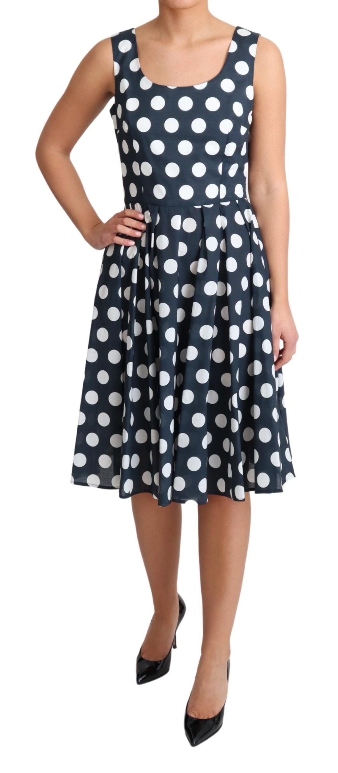 Dolce & Gabbana Polka Dotted A-Line Sleeveless Women's Dress4