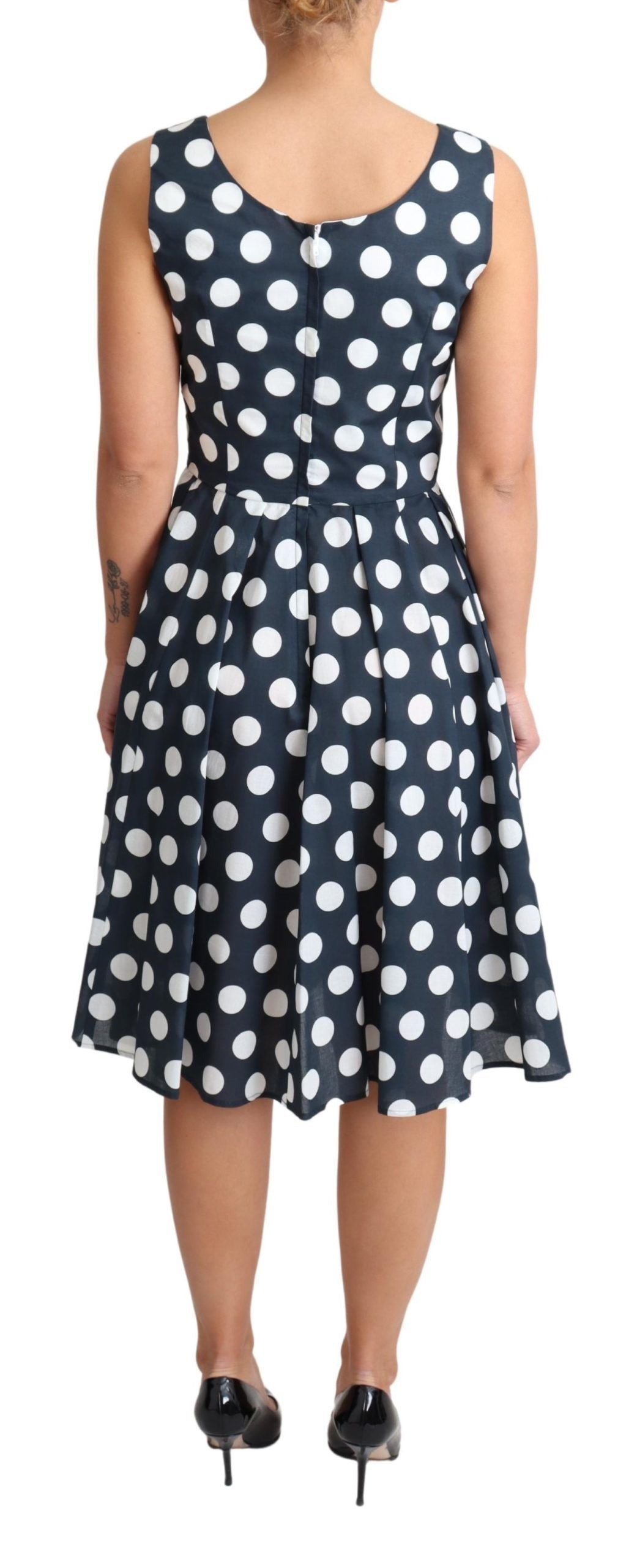 Dolce & Gabbana Polka Dotted A-Line Sleeveless Women's Dress8