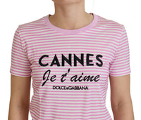Dolce & Gabbana Exclusive Striped Love Affair Cotton Women's Tee7