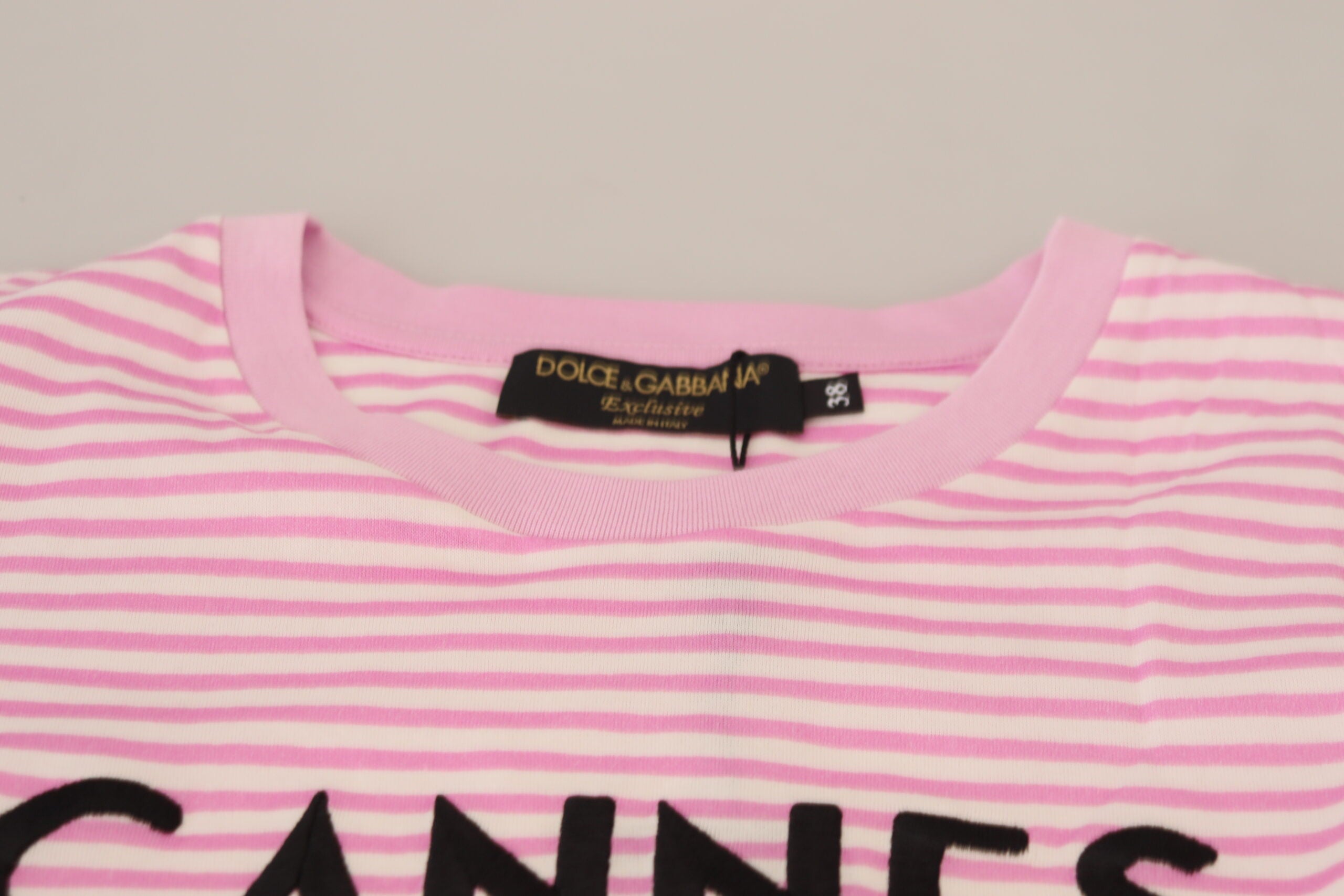 Dolce & Gabbana Exclusive Striped Love Affair Cotton Women's Tee9
