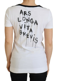 Dolce & Gabbana Chic Monochrome 'Here and Now' Cotton Women's Tee5