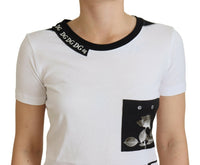 Dolce & Gabbana Chic Monochrome 'Here and Now' Cotton Women's Tee8
