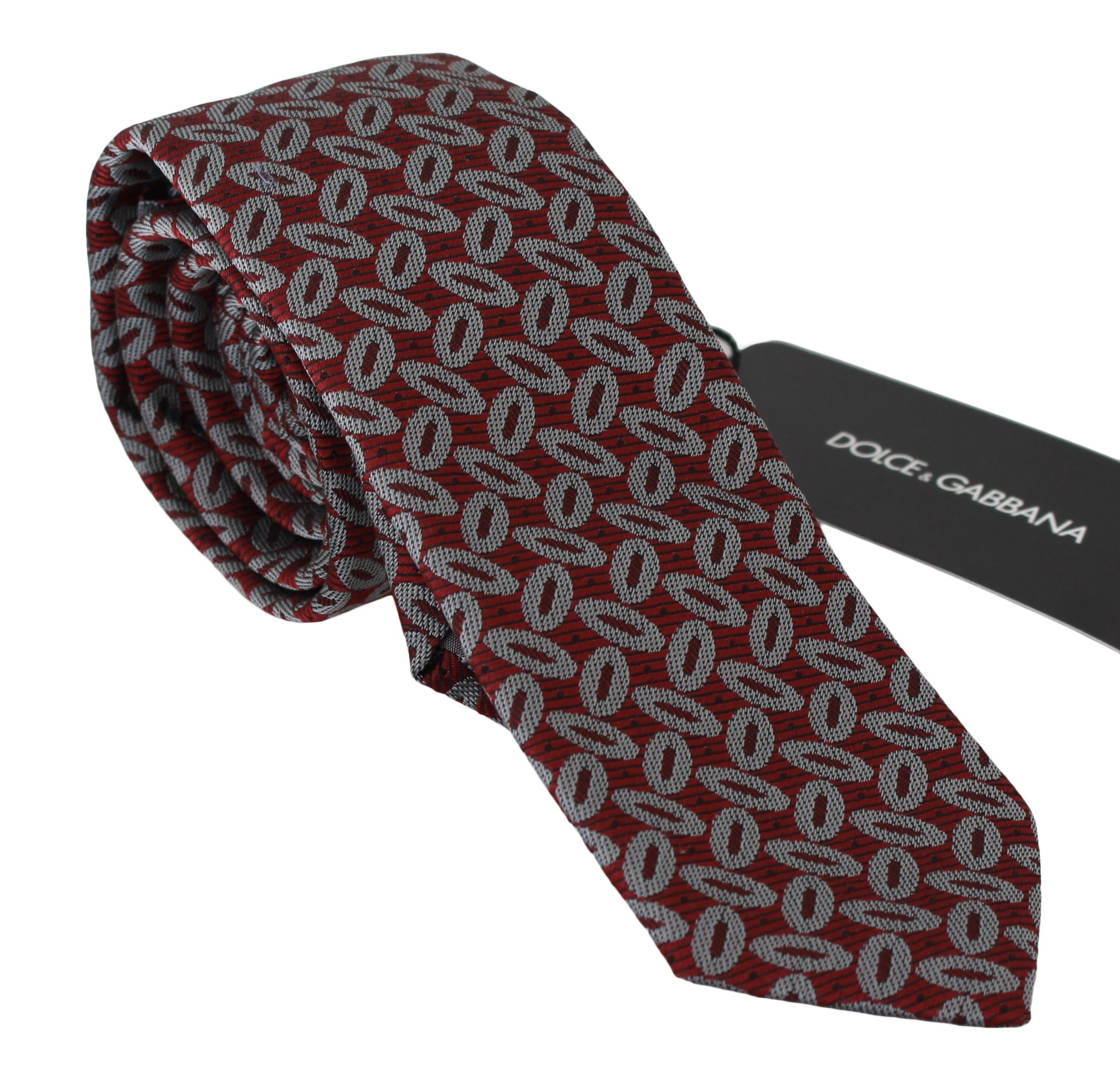 Dolce & Gabbana Red 100% Silk Printed Wide NeckMen's Men Men's Tie