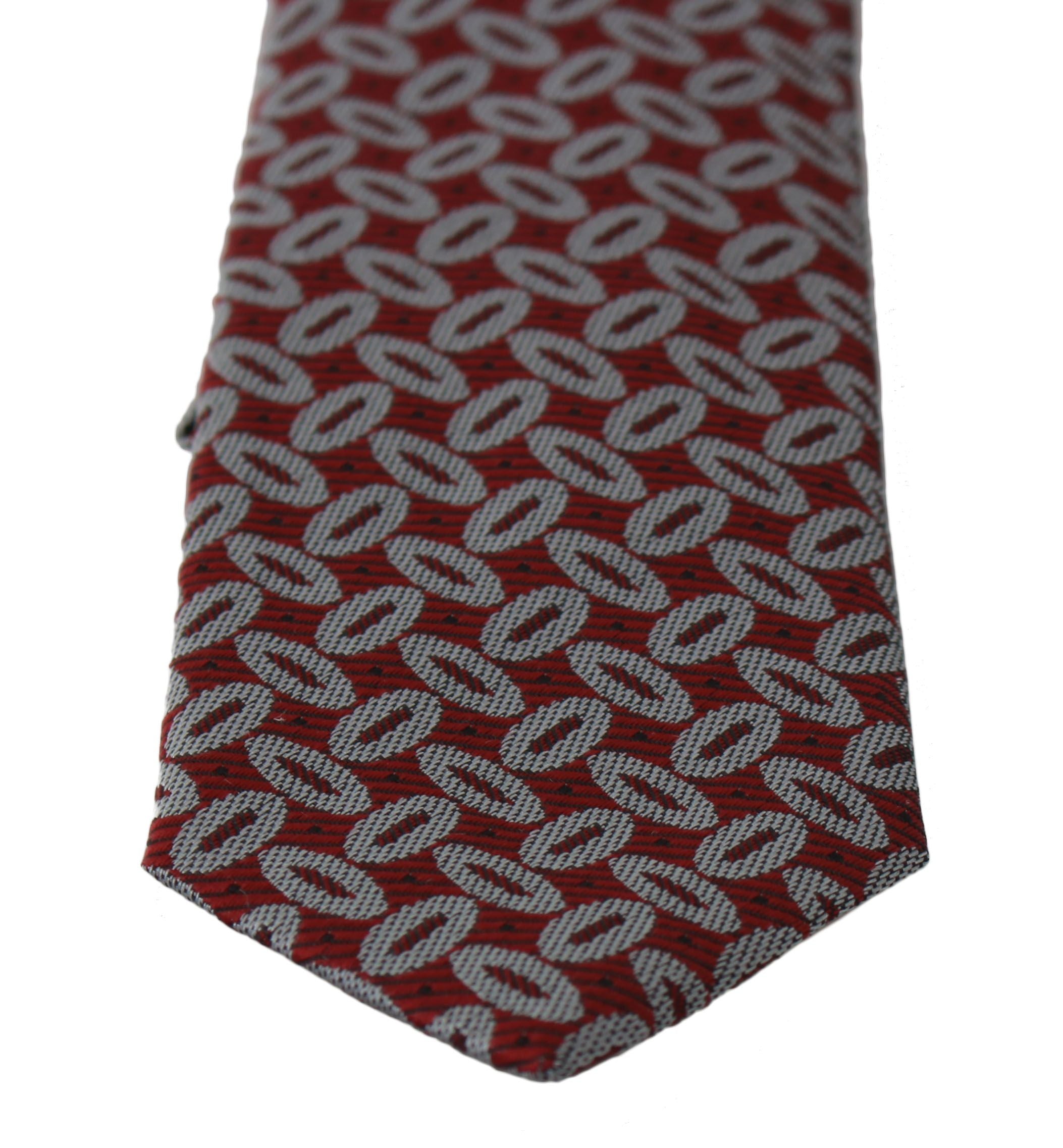 Dolce & Gabbana Red 100% Silk Printed Wide NeckMen's Men Men's Tie