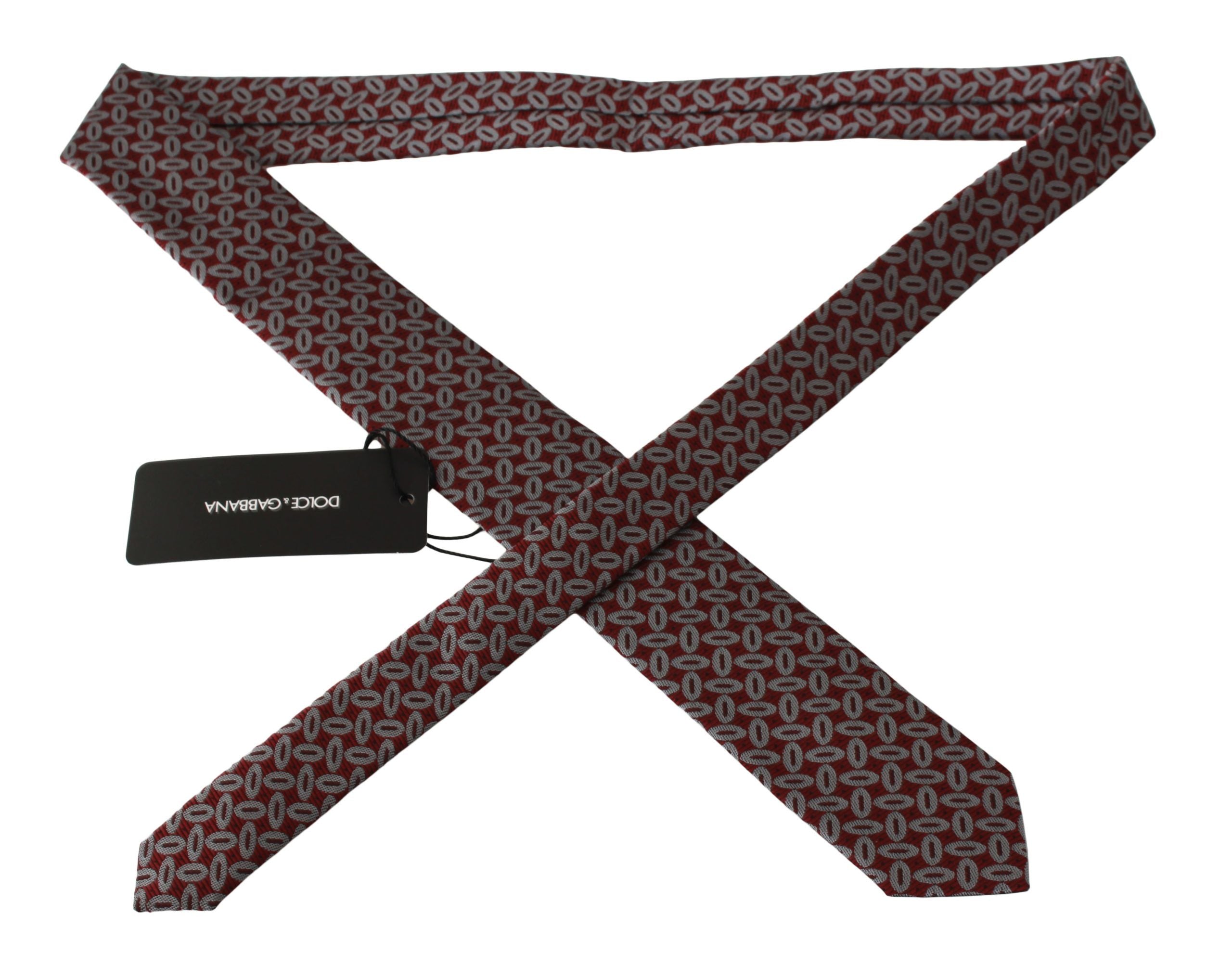 Dolce & Gabbana Red 100% Silk Printed Wide NeckMen's Men Men's Tie