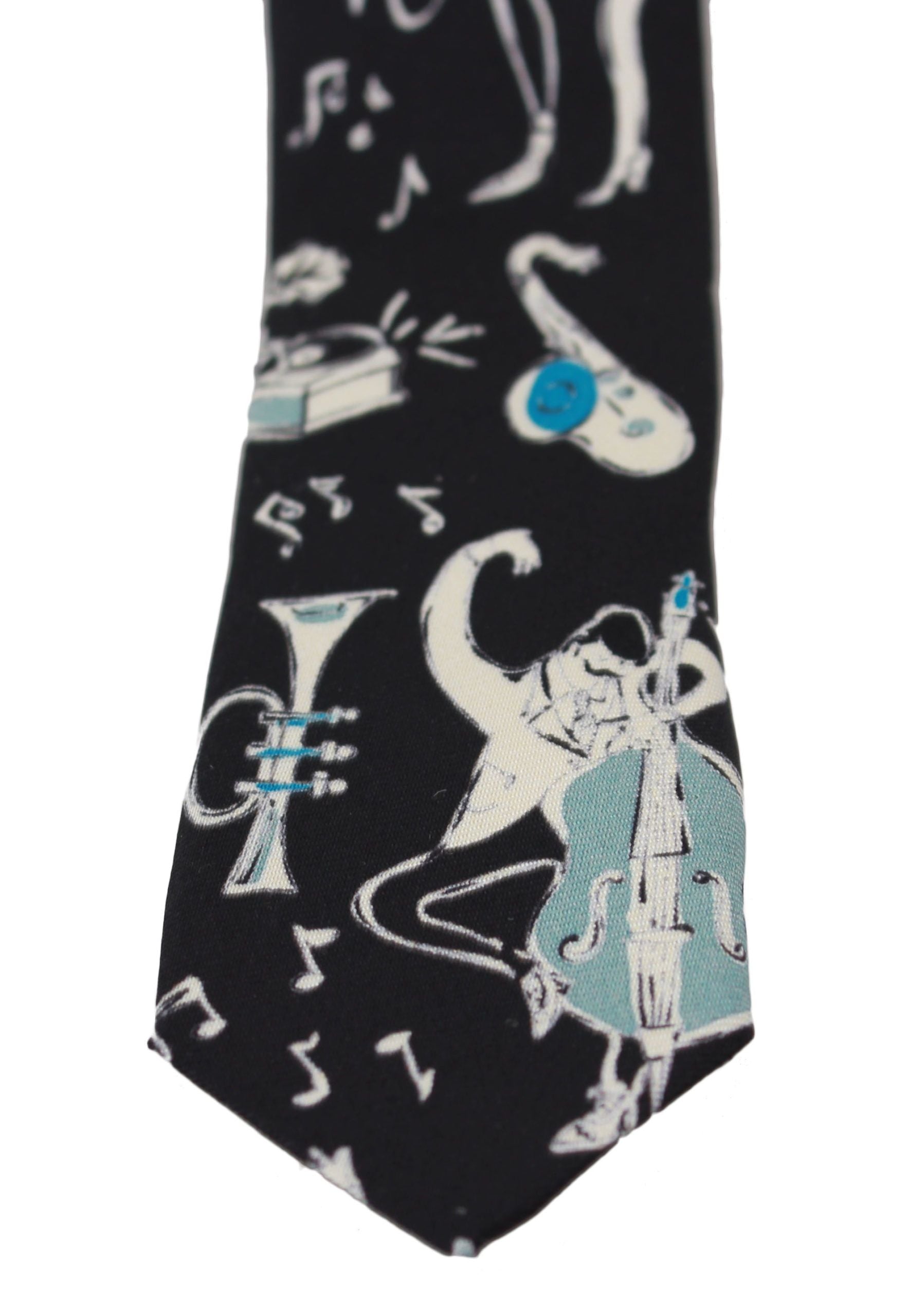 Dolce & Gabbana Elegant Black Music Pattern Silk Neck Men's Tie