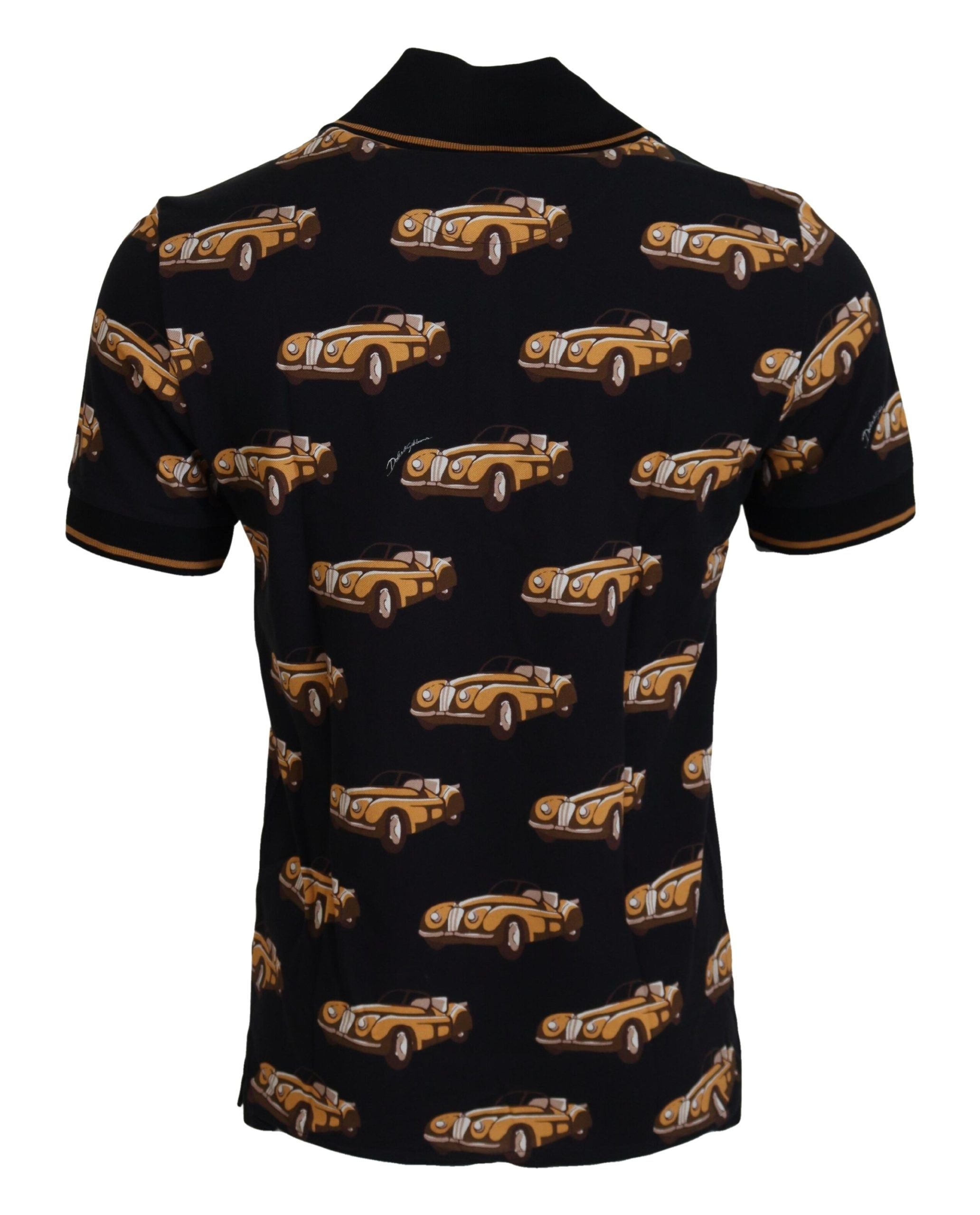 Dolce & Gabbana Black Car Print Short Sleeve Polo Men's T-shirt6