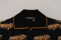 Dolce & Gabbana Black Car Print Short Sleeve Polo Men's T-shirt8