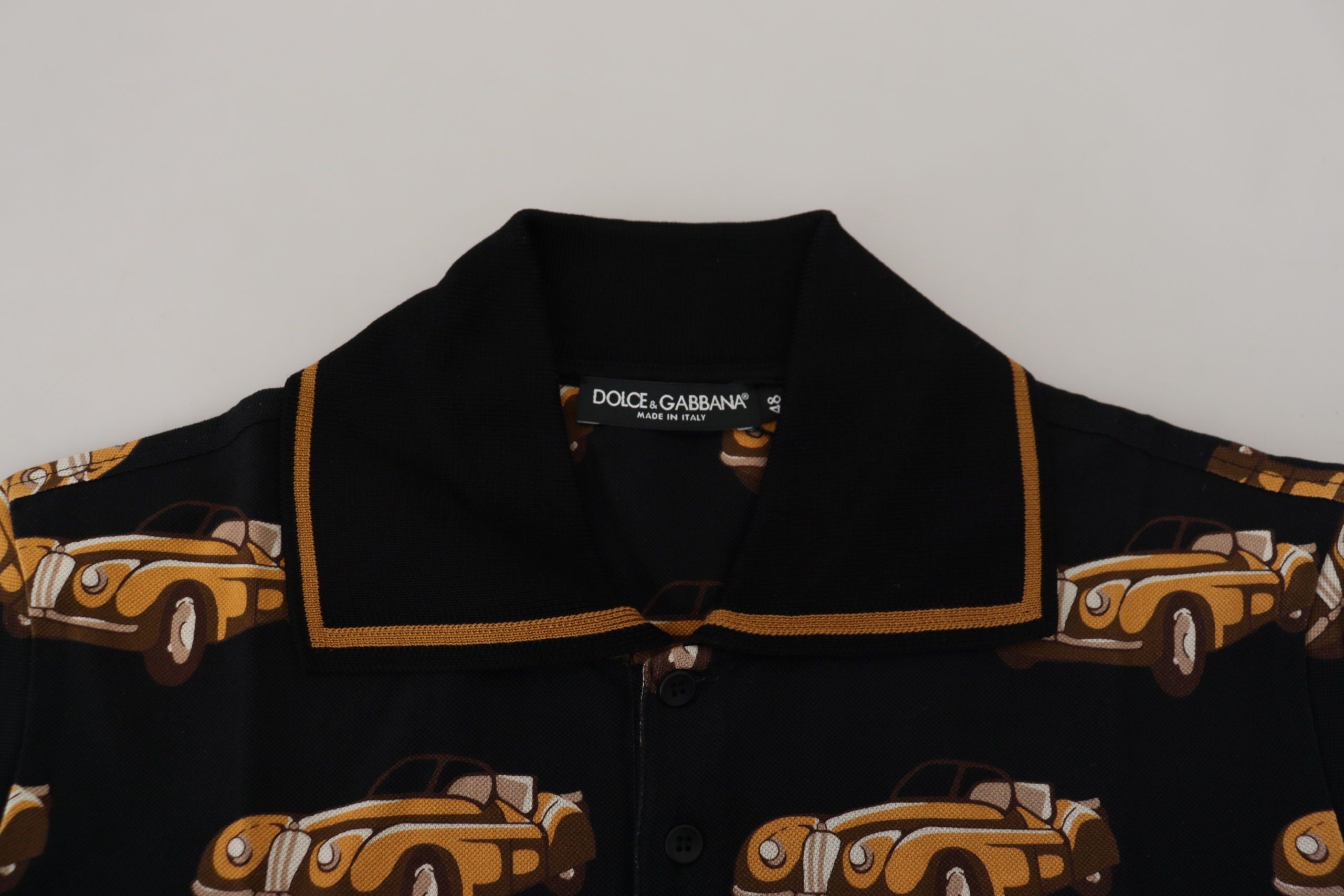 Dolce & Gabbana Black Car Print Short Sleeve Polo Men's T-shirt8