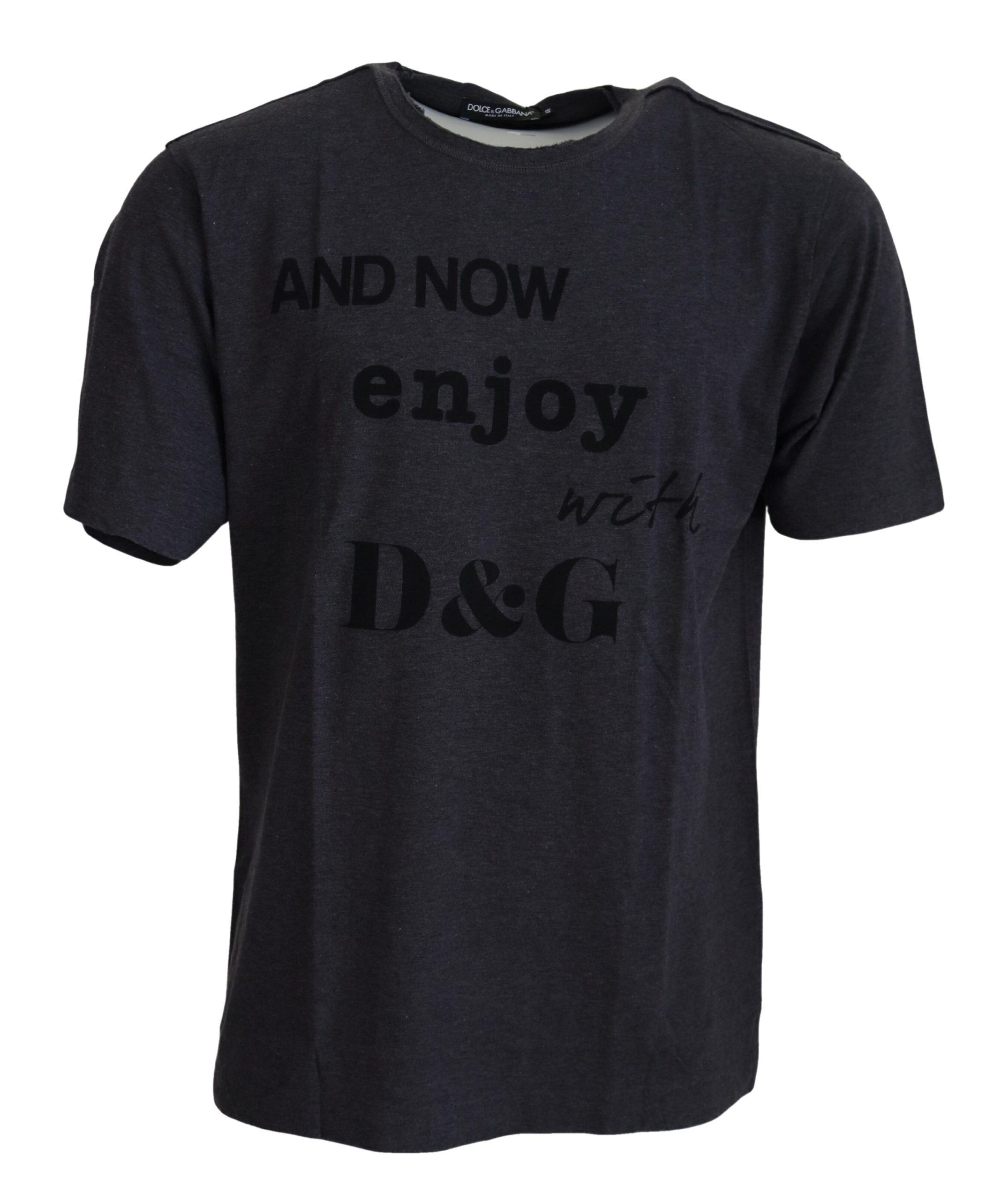 Dolce & Gabbana Gray Crewneck Cotton Short Sleeve  Men's T-shirt2